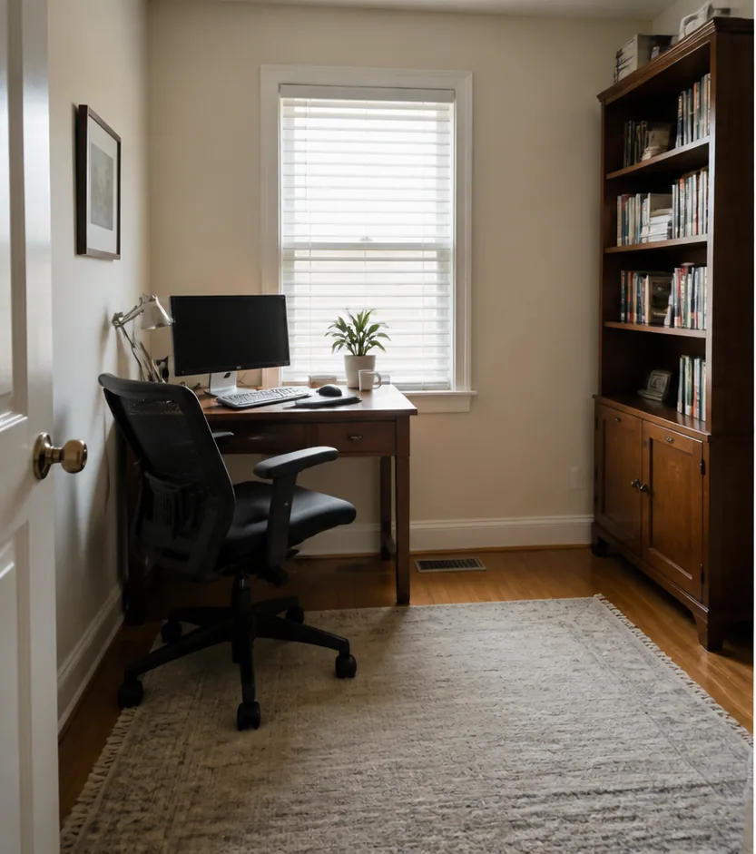 Overfilled home office finished concept