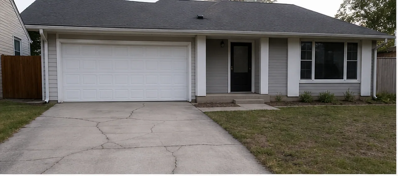Cracked driveway to clearer entry sequence before and after comparison