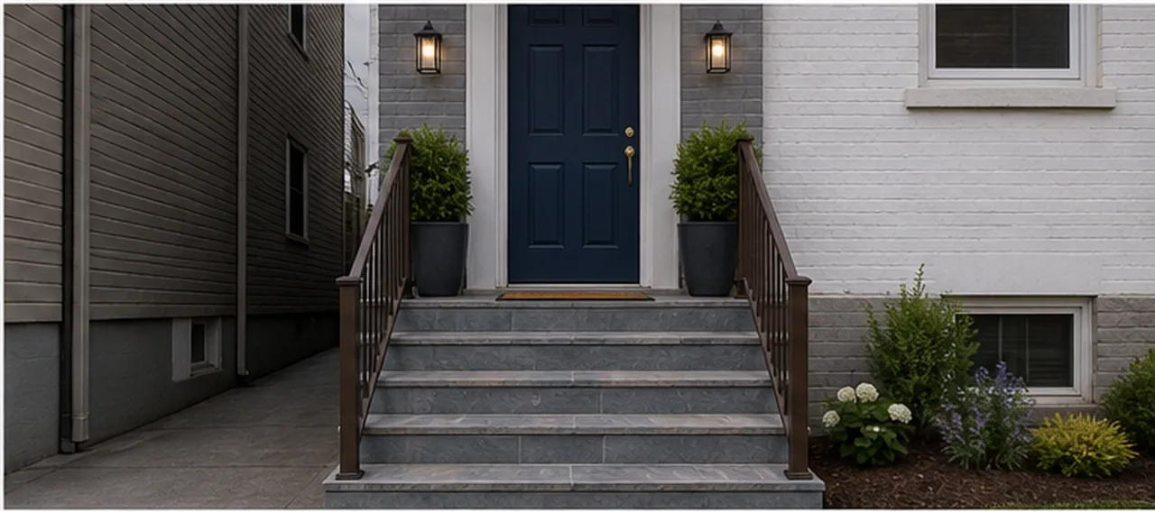 Townhouse stoop and entry emphasis finished concept