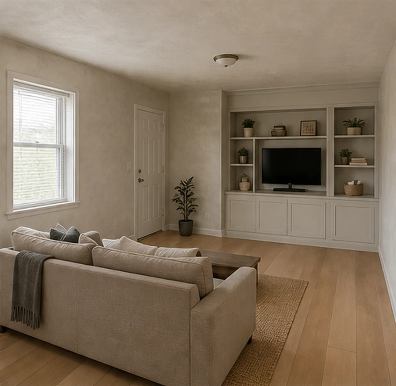 Living room wall finish preview finished concept