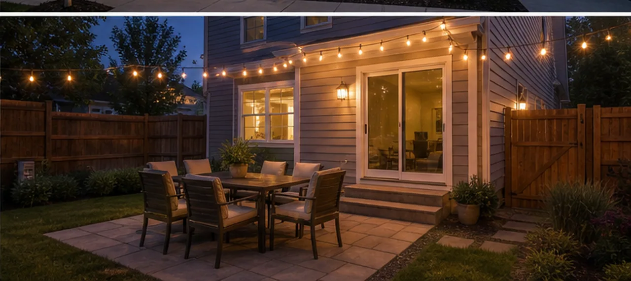 Backyard patio dusk ambience finished concept