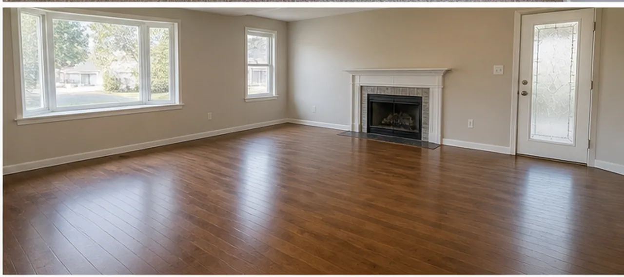 Empty living room loose-item cleanup finished concept
