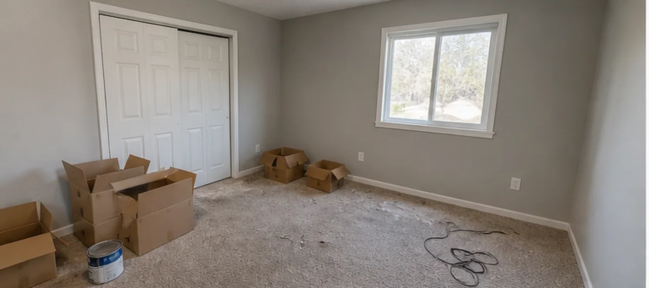 The same vacant room cleaned of small distractions for clearer listing presentation