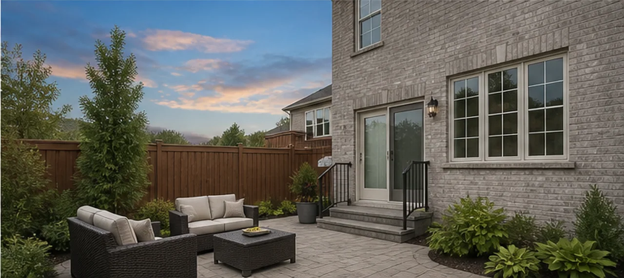 Backyard patio sky replacement finished concept