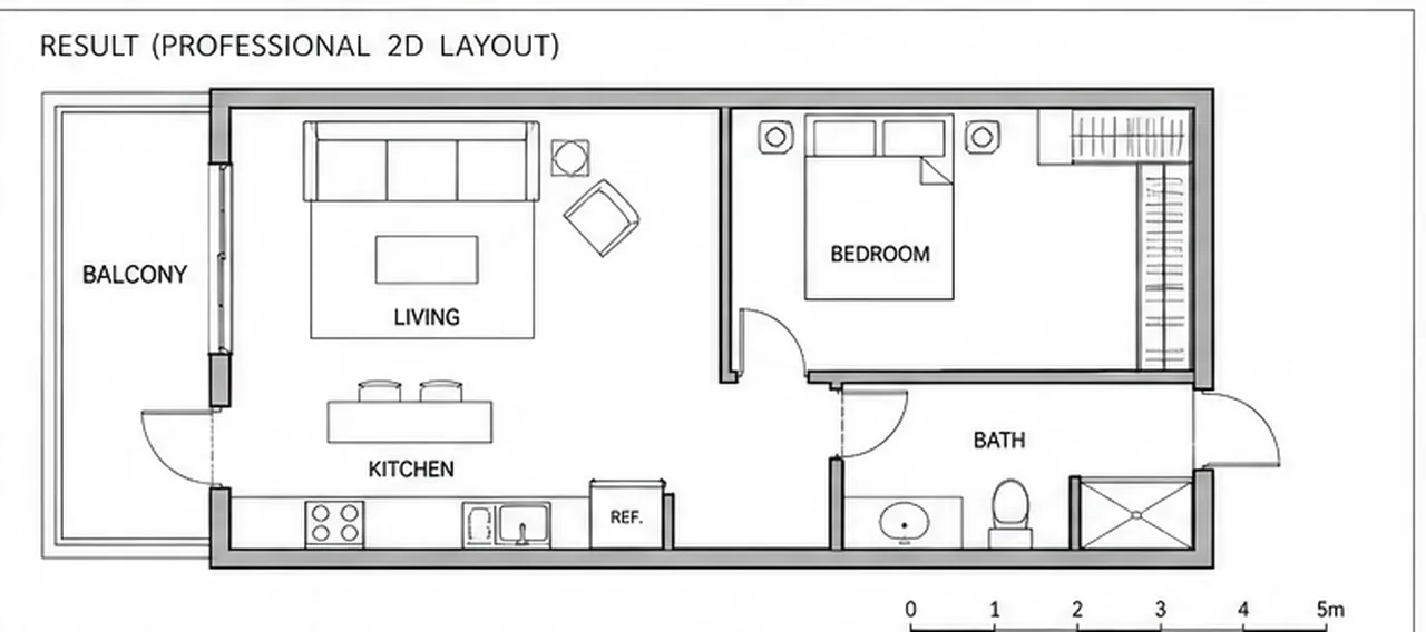 Rough sketch to professional 2D layout finished concept