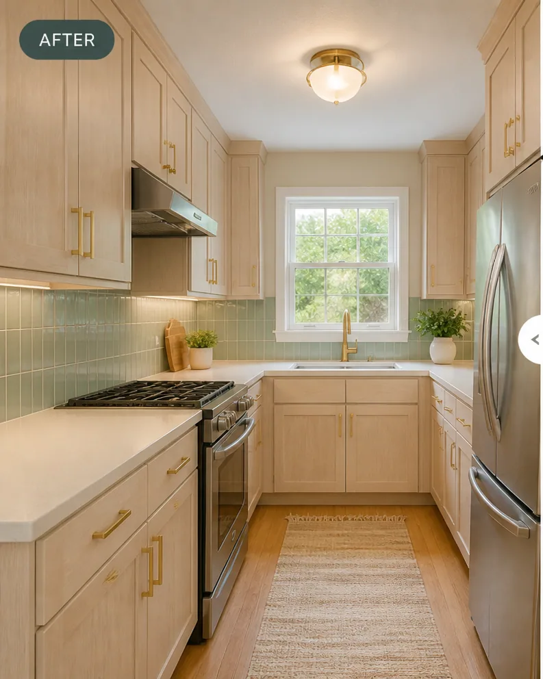 Galley kitchen finish refresh finished concept