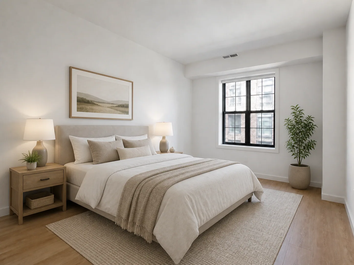 Rental bedroom staging finished concept