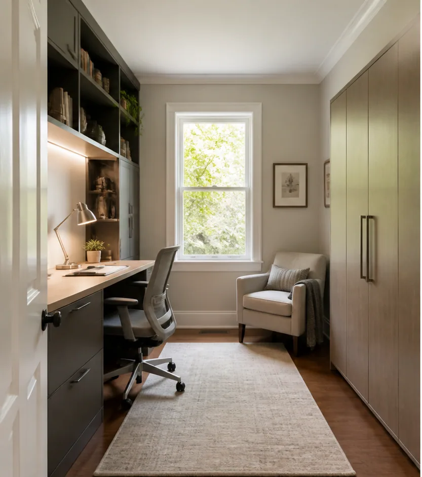 Spare bedroom to flexible office finished concept
