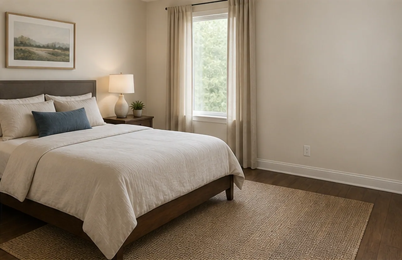Remove a dresser to open the bedroom wall finished concept