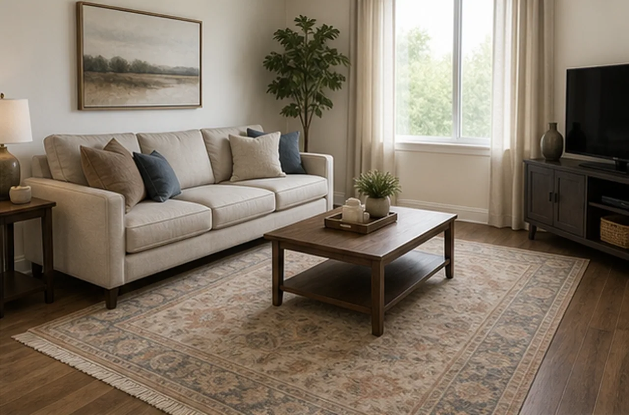 Remove one bulky armchair from the living room finished concept