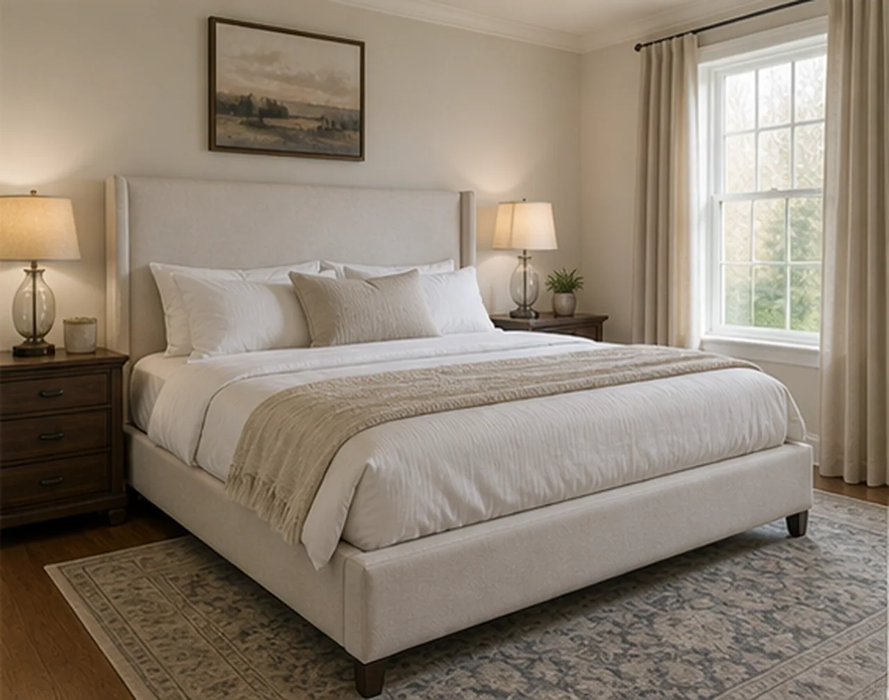 Replace the bed frame and nightstands finished concept