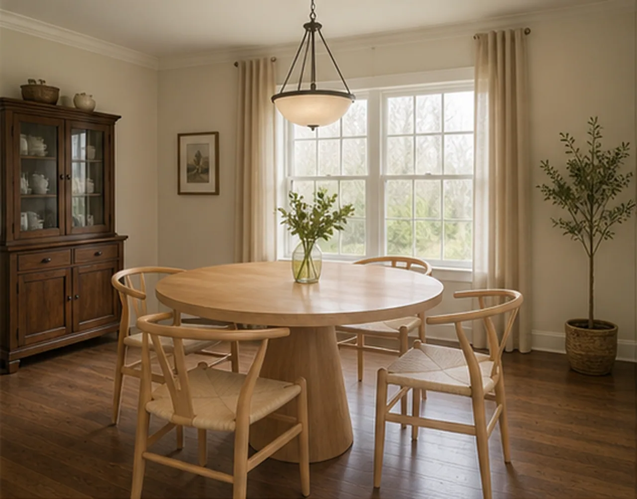 Replace the dining table and chairs finished concept