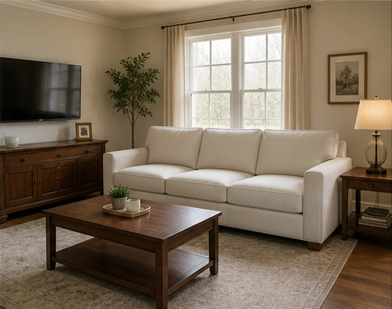 Replace only the sofa in the same living room finished concept
