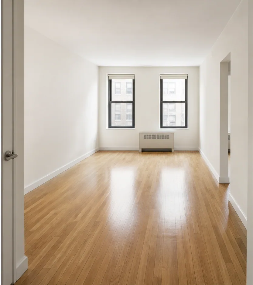 The same vacant apartment professionally staged for a listing