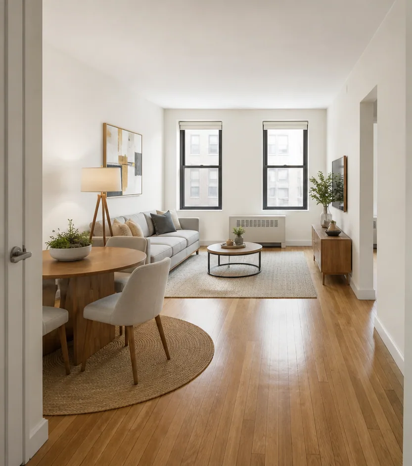 Compact apartment staging finished concept